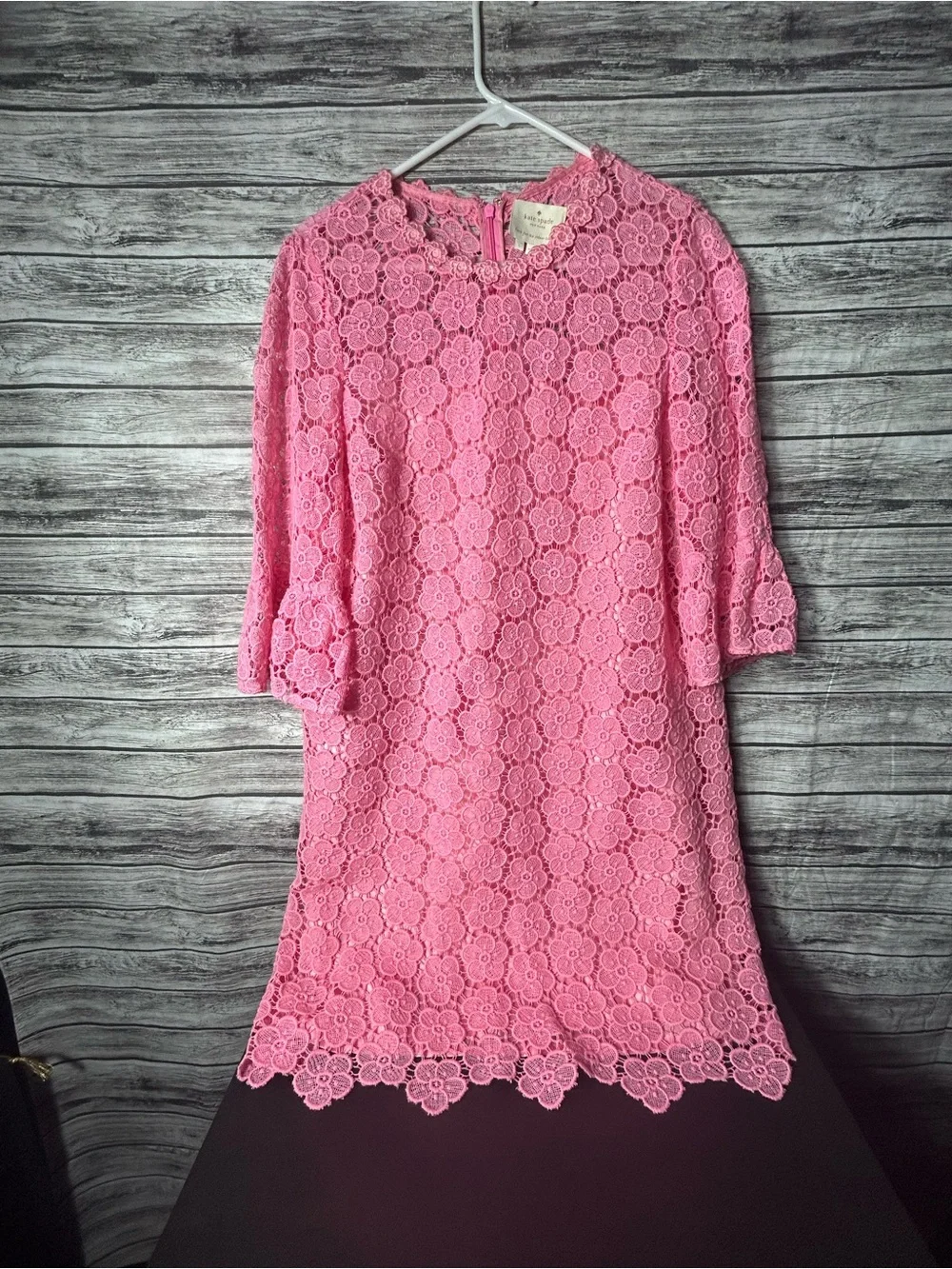 Kate Spade Pink Floral Lace Dress - Large